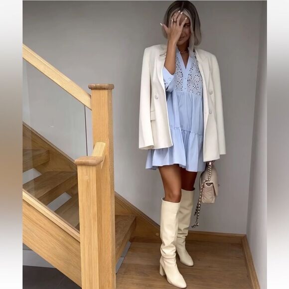 ZARA OPENWORK EMBROIDERED DRESS - Picture 7 of 16